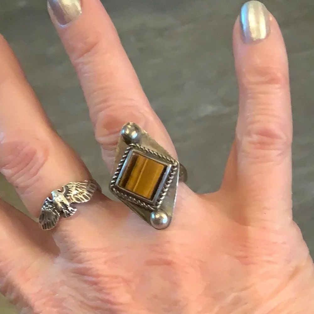 Ring , tiger eye ; 6.5 - Picture 8 of 8